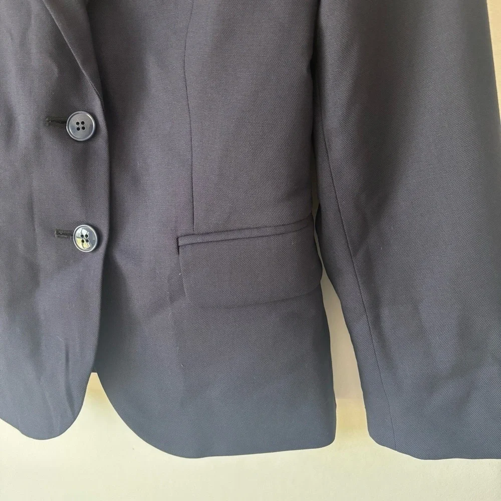 J. Crew Dalton Blazer Tollegno 1900 Italy Wool Navy Blue Career Business Office